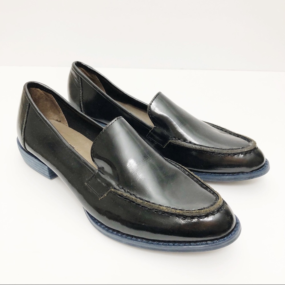 ALL BLACK Leather Loafers Slip On